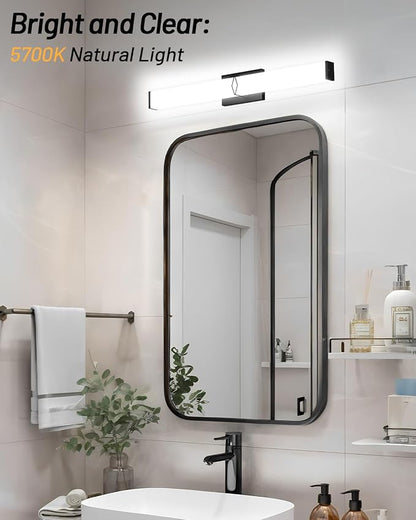 LED Bathroom Vanity Light,32inch Dimmable,32W 3600LM,5700K,ETL,BK | Integrated LED Modern Bathroom Light Fixtures,Matte Black Vanity Lighting Fixture Over Mirror,Wall Lights,ETL Certified
