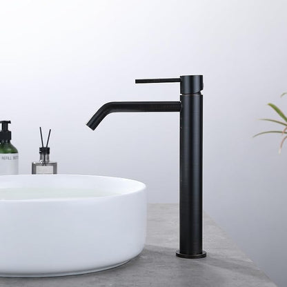 Oil Rubbed Bronze Vessel Sink Faucet with Pop Up Drain and Supply Lines, Stainless Steel Bronze Vanity Faucet Single Hole, JXMMP 1 Handle Bathroom Faucet Oil Rubbed, JXM1001ORB