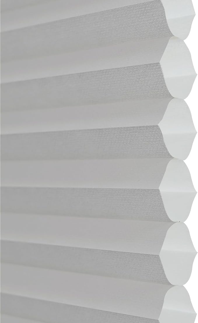DEZ FURNISHINGS Cordless 1" Light Filtering Top Down Bottom Up Cellular Shade, 34.5"W x 64"H, Gray Cloud