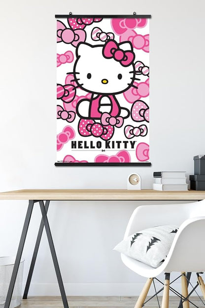 Trends International Hello Kitty - Bows Wall Poster, 22.375" x 34", Premium Poster & Clip Bundle