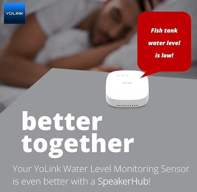YoLink Water Leak Sensor 3, with Built-in Siren Up to 105dB, Compatible with Alexa and IFTTT - SpeakerHub Included