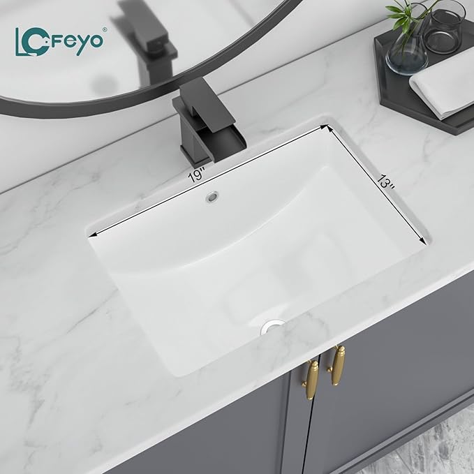 22''x15'' Undermount Bathroom Sink Rectangle Bathroom Sink White Porcelain Ceramic Vanity Sinks Under Counter Basin Lavatory Sinks