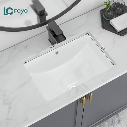 22''x15'' Undermount Bathroom Sink Rectangle Bathroom Sink White Porcelain Ceramic Vanity Sinks Under Counter Basin Lavatory Sinks