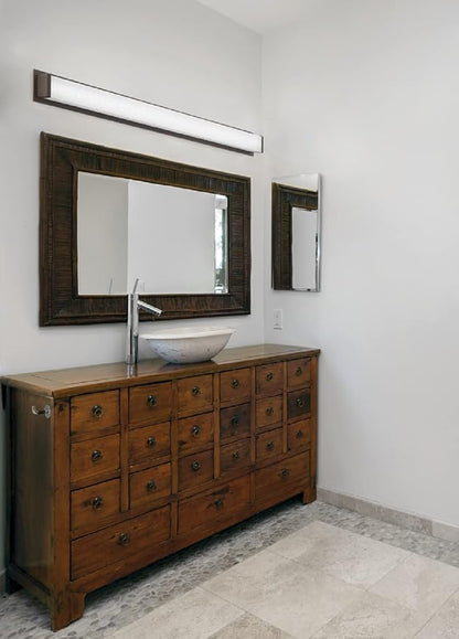 Lithonia Lighting 24-Inch LED Vanity Light with Warm White Color Temperature, Traditional Square Bathroom Vanity Wall Light Fixture for Over The Mirror, Brushed Nickel