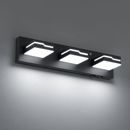 LED Modern Bathroom Vanity Light Fixtures 3-Light, 19 inch 3CCT Dimmable Nickel Motion Sensor Vanity Lights for Bathroom Lighting Fixtures Over Mirror, with 350° Rotatable Acrylic Heads