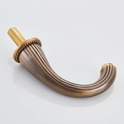 Bathroom Sink Faucet 3 Hole Deck Mounted Widespread Brass Bathroom Faucet Crystal Handle Mixer Tap, Antique Bronze