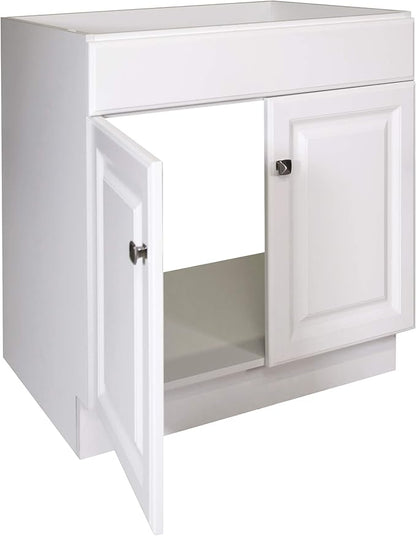 Design House 597153 Wyndham Unassembled Bathroom Vanity Cabinet Without Top, 30 x 21/2 Door, White