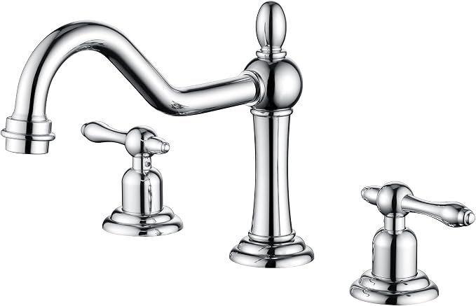 SUMERAIN 8 Inch Widespread Bathroom Sink Faucet, Chrome Finish | Traditional Style, 2 Handle, 3 Hole, 360°Swivel Spout