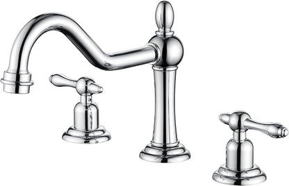 SUMERAIN 8 Inch Widespread Bathroom Sink Faucet, Chrome Finish | Traditional Style, 2 Handle, 3 Hole, 360°Swivel Spout