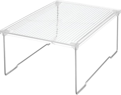 iDesign Recycled Plastic Stackable Bathroom Shelf Riser – Clear