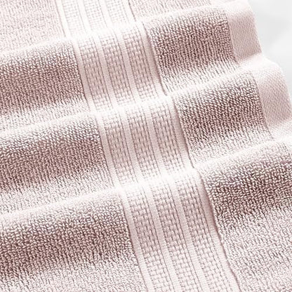 Modern Threads Allie 6-Piece 100% Cotton Towel Set – Jacquard Floral Border – Includes 2 Bath Towels, 2 Hand Towels, 2 Washcloths – Absorbent, Quick Dry, Soft & Durable – Blush Pink