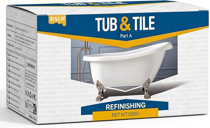 Tub and Tile Refinishing Kit, 17oz White Quick-Dry Tile Paint for Wall & Floor, Sink Bathtub and Toilets Paint for Bathroom, Kitchen, Toilets, Water Based