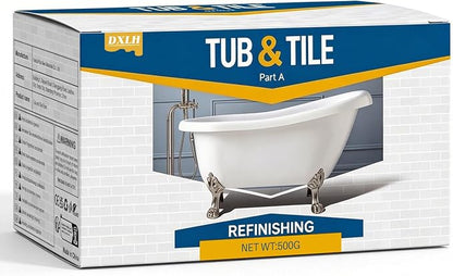 Tub and Tile Refinishing Kit, 17oz White Quick-Dry Tile Paint for Wall & Floor, Sink Bathtub and Toilets Paint for Bathroom, Kitchen, Toilets, Water Based