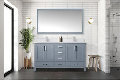 Jacques 60 in. W x 22 in. D Dark Grey Double Bath Vanity and White Quartz Top