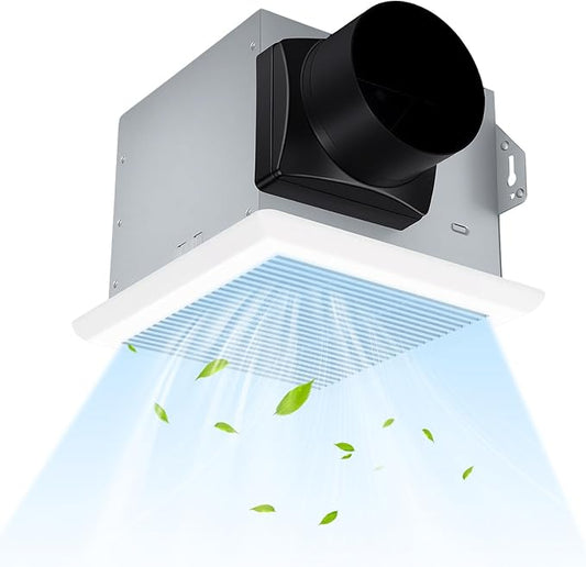 COSTWAY Bathroom Exhaust Fan, Ceiling Mount Ventilation Fan with Galvanized Sheet Housing, 4 Inch Duct Connector, 80 CFM 1.5 Sones Quiet Bath Vent Fan for Home, White