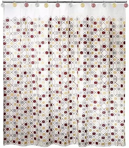 Zahari Home 13pc Sedona Sheer Shower Curtain Set Sheer Shower Curtain & 12 Shower Curtain Hooks Fun Shower Curtain Beige Shower Curtain Unique Design Stylish Shower Curtain Set Retro Shower Curtain