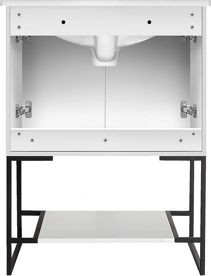 24 Inch Bathroom Vanity with Sink - Modern Knob Free Design, Elegant Space-Saving Solution for Your Bathroom - Durable, Bathroom Vanities for a Contemporary Look - Urbania Collection