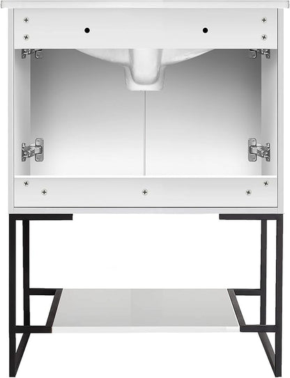 24 Inch Bathroom Vanity with Sink - Modern Knob Free Design, Elegant Space-Saving Solution for Your Bathroom - Durable, Bathroom Vanities for a Contemporary Look - Urbania Collection