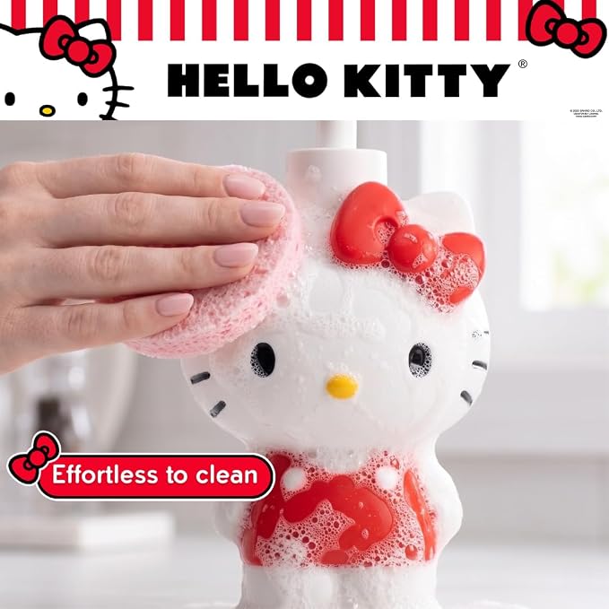 Hello Kitty Soap/Lotion/Hand Sanitizer Resin Pump Dispenser, 10.36 Ounces, Bathroom Decor, (Officially Licensed Product) by Franco