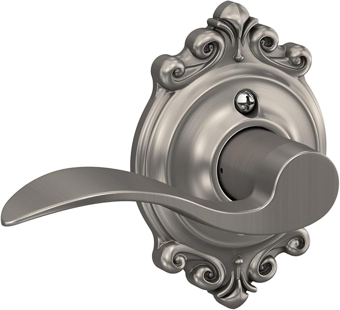 SCHLAGE Trim with SCHLAGE Hall and Closet Lever, Satin Nickel (F10 ACC 619 BRK)