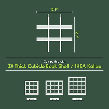 Furinno Cubicle Cube Insert, 9-Compartment Cube Organizer, Geometric Shelf Accessory, Fits into Furinno Triple Thick Cubes, IKEA Kallax, for Organizers and Storage, Black Dark Oak