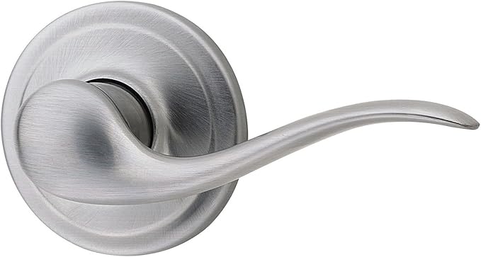 Kwikset Tustin Interior Passage Door Handle, Lever For Closet and Hallway Doors, Reversible Non-Locking Handle Lever, Satin Chrome, 1 Count (Pack of 1)