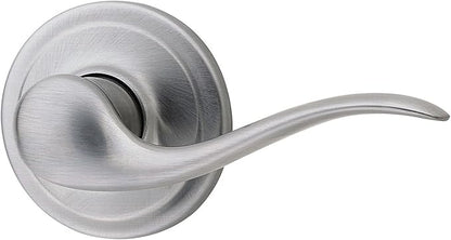 Kwikset Tustin Interior Passage Door Handle, Lever For Closet and Hallway Doors, Reversible Non-Locking Handle Lever, Satin Chrome, 1 Count (Pack of 1)