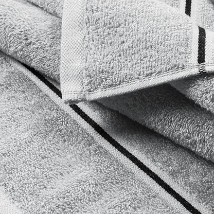 MyOwn Ultra Soft 6 Pack Cotton Towel Set, Contains 2 Bath Towels 28x55 inch, 2 Hand Towels 16x24 inch & 2 Wash Coths 12x12 inch, Ideal Everyday use, Compact & Lightweight - Light Grey