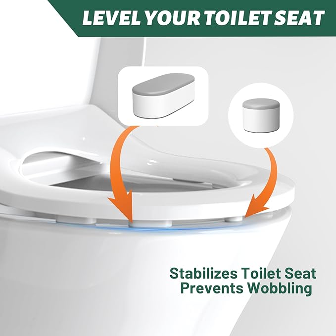Toilet Seat Bumpers For Bidet And Lid Attachment Replacement,8 Pcs Universal Non-Slip Toilet Seat Spacers:For Bidet & Toilet Lid,Strong Adhesive,Prevent Damage