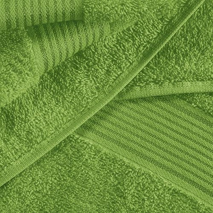Belizzi Home Ultra Soft 6 Pack Cotton Towel Set, Contains 2 Bath Towels 28x55 inch, 2 Hand Towels 16x24 inch & 2 Wash Coths 12x12 inch, Ideal for Everyday use, Compact & Lightweight - Kiwi Green