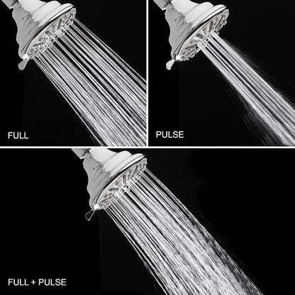 3-Spray Patterns 3.5 in. Single Wall Mount Fixed Shower Head in Sleek Chrome Finish
