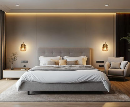 Brushed Gold Bathroom Light Fixtures, Brass Vanity Lights for Mirror, 1-Light Bathroom Wall Sconces Lighting with Globe Clear Shade Up or Down Wall Mounted for Kitchen, Living Room, Hallway