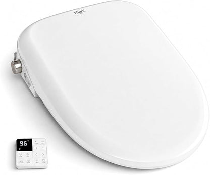Electric Bidet Toilet Seat, Heated Toilet Seat, Elongated White | Warm Water Wash, Warm Air Dryer, Self-Cleaning Nozzle, Wireless Remote, LED Night Light, Soft-Close Lid, Easy Install