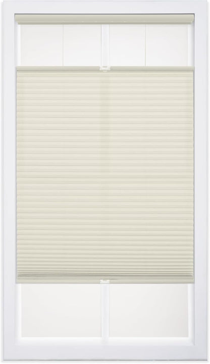 DEZ FURNISHINGS Cordless 1" Light Filtering Top Down Bottom Up Cellular Shade, 45"W x 72"H, Alabaster