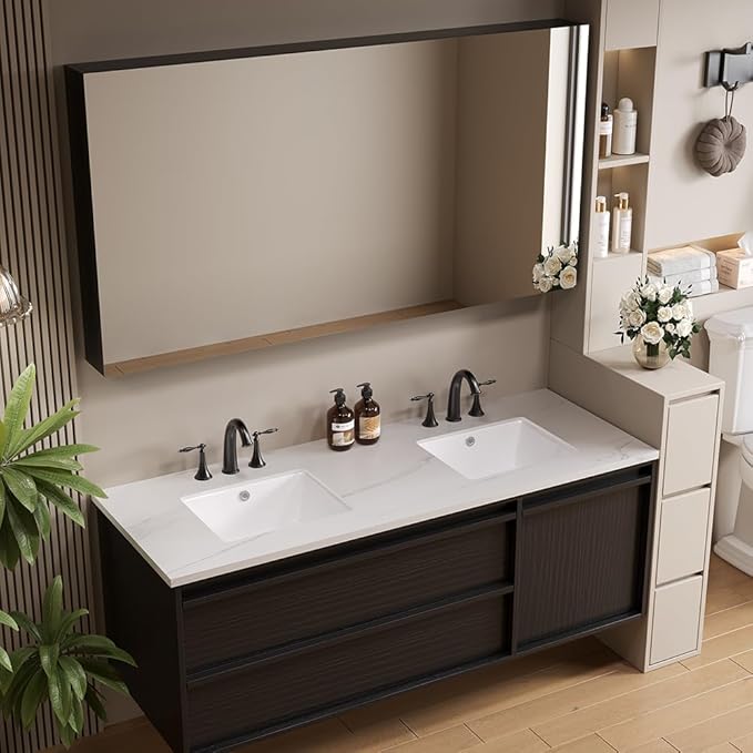 14in Undermount Bathroom Sink Rectangular, 14" x12.6" Small Vessel Sink Rectrangle Undermount Bathroom Sink White Ceramic Lavatory Vanity Vessel Sink with Overflow