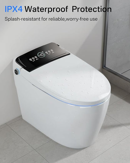 Smart Toilet with Bidet, Bidet Toilet, Modern Smart Toilets, Inteligente Japanese Toilet Seat,Toilet with Bidet Built in, Tankless Electric Toilet With Auto Open/Close Lid, Warm Water, Heated Seat