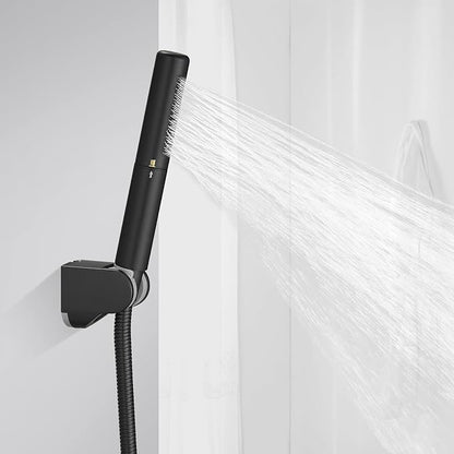 Black Brass 2 In 1 Function Handheld Shower Head Set High Pressure 7 Inch Shower Head High Flow Hand Shower Wand with 59 Inch Hose, Bracket, Black