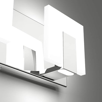 Aipsun 3 Lights Modern LED Vanity Light for Bathroom Frosted White Acrylic Chrome Up and Down Bathroom Wall Light Fixtures Over Mirror(White Light 6000K)