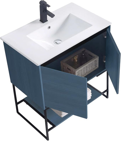 30 Inch Bathroom Vanity with Sink - Modern Knob Free Design, Elegant Space-Saving Solution for Your Bathroom - Durable, Bathroom Vanities for a Contemporary Look - Urbania Collection