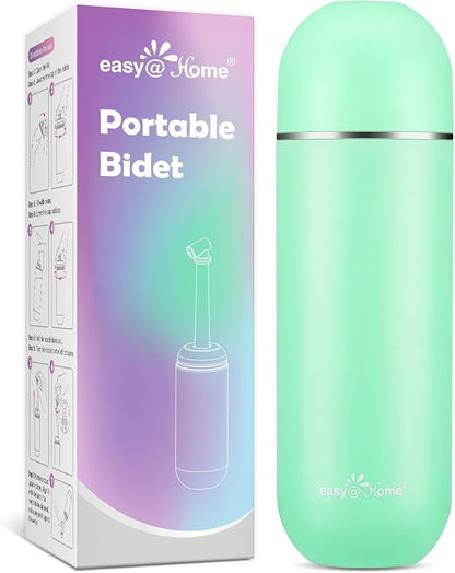 Easy@Home Portable Bidet for Travel - Peri Bottle for Postpartum Care Green | 380ml (12.8oz) Handheld Sprayer, BPA-Free, Personal Hygiene for Women & Men | EPB-01