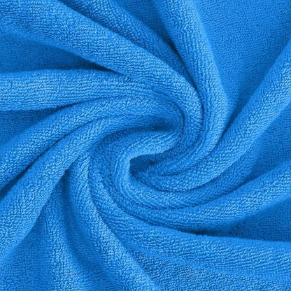 Feather & Stitch 100% Cotton Bath Towel Set of 6, 625 GSM Ultra Soft Highly Absorbent 2 Bath Towels, 2 Hand Towels & 2 Washcloth - Luxury Quick Dry Shower Towels. (Deep Cyan)