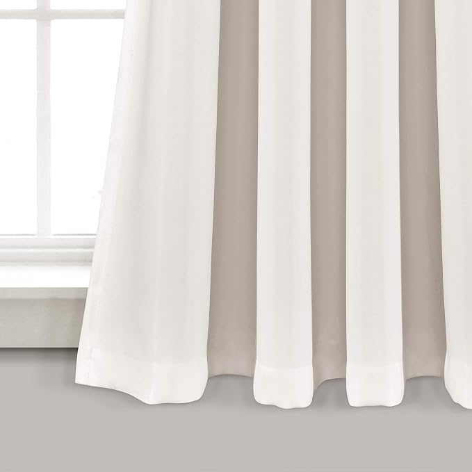 Lush Decor Weeping Flower Light Filtering Window Curtain Panels, Pair, 52"W x 63"L + 2" Header, Blush & Gray - Charming Modern Floral Curtains for Living Room, Dining Room, & Bedroom