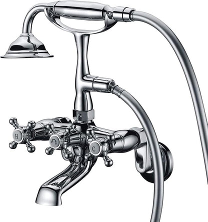 Sumerain Clawfoot Tub Faucet Brushed Nickel, Bathtub Faucet with Shower