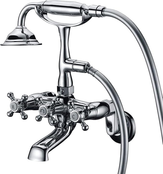 Sumerain Clawfoot Tub Faucet Brushed Nickel, Bathtub Faucet with Shower