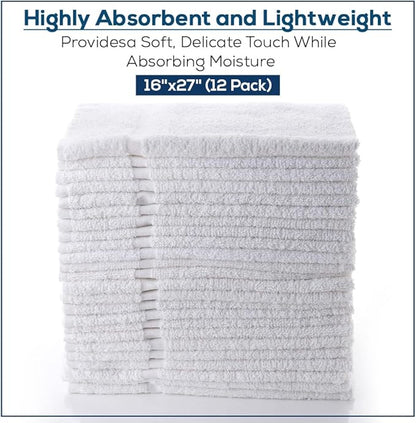 Simpli-Magic 79251 White Hand Towels, 16"x27", 12 Pack