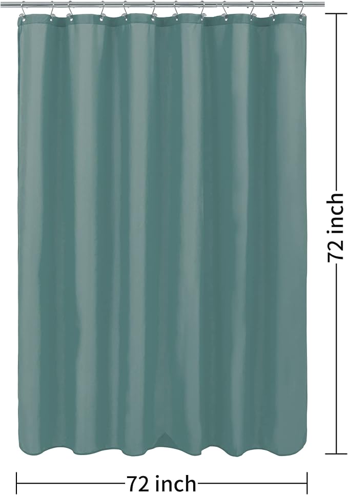ALYVIA SPRING Waterproof Fabric Shower Curtain or Liner Sea Teal, 72x72 | 3 Magnets, Soft Cloth & Hotel Quality, Machine Washable, Light-Weight, Standard Size