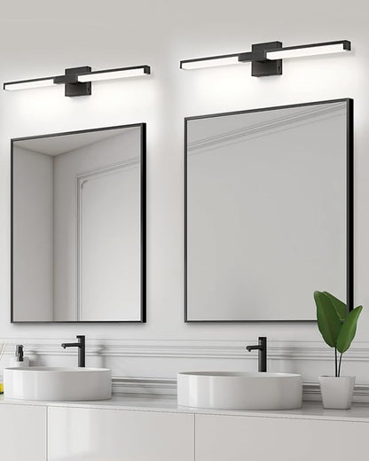 OKELI Modern Bathroom Light Fixtures Over Mirror, 24 Inch Matte Black Vanity Light Bar for Bathroom, 12W 5CCT Diammable Wall Light