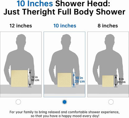 G-Promise All Metal 10 Inches Rainfall Shower Head with Handheld Combo | All Metal, Built to Last, Easy Install, Adjustable Height & Angle for All Heights, Extra Long Hose, Modern Upgrade