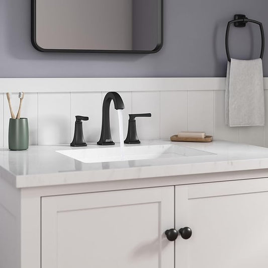 American Standard 7426801.243 Belmeade Two-Handle 8-Inch Widespread Bathroom Faucet, 1.2 GPM, Matte Black