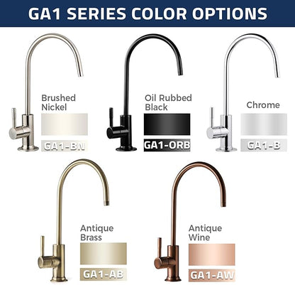 iSpring GA1-ORB Lead-Free Reverse Osmosis, Countertop Bar Sink RO Drinking Water Faucet, Contemporary Style, High Spout, Oil Rubbed Black - 1/4"